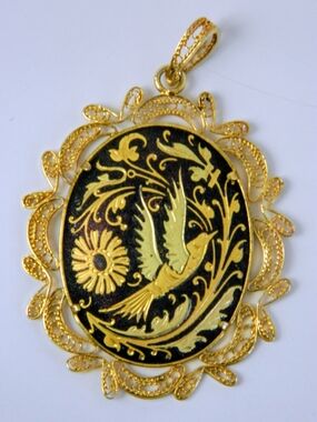 Spanish Toledo Damascene Pendant